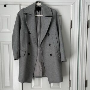 Banana Republic Gray Double-Breasted Coat Wool Sz S